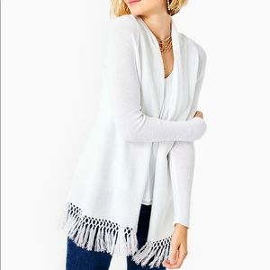 New Lilly Pulitzer Tatum Cardigan in white sz Lg